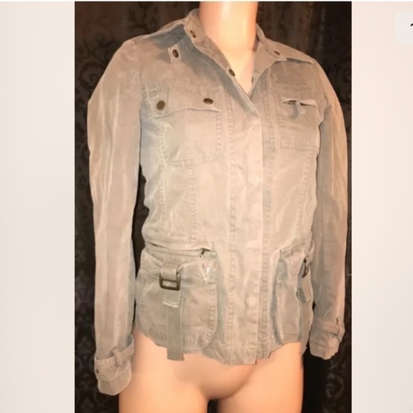 Giordano Ladies Olive Brown Army military Style Button up Jacket Size XS - Picture 1 of 7